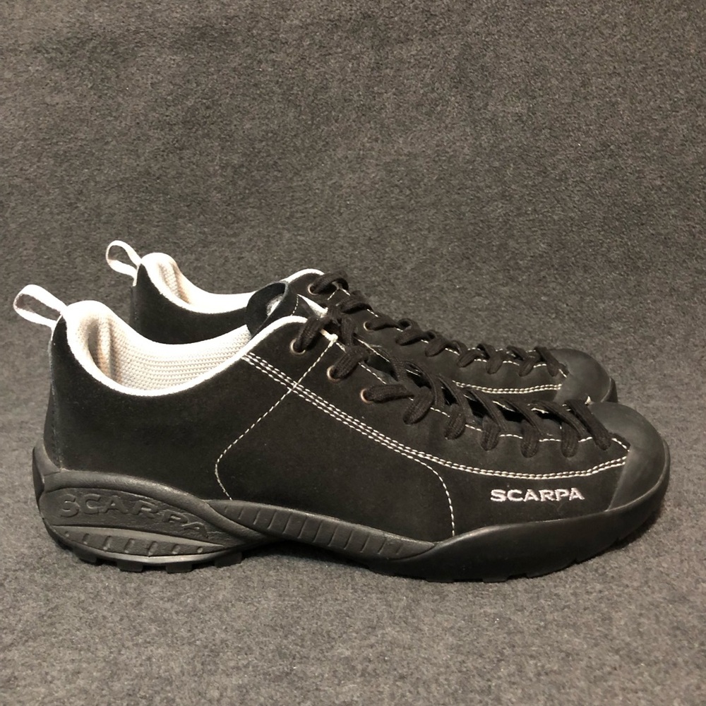 Scarpa Mojito Hike Climbing Shoe Black Leather Sneaker Vibram Mens 9 PLEASE READ